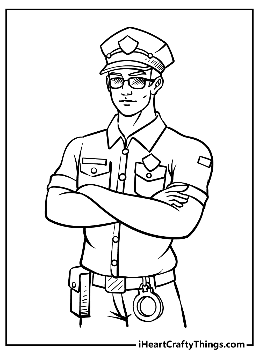 police officer hat coloring pages