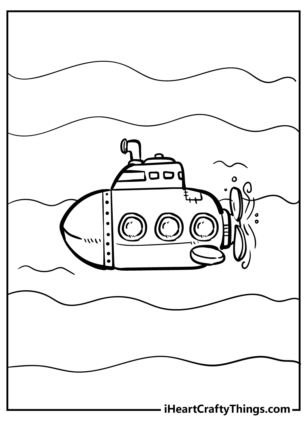 Submarine Coloring Pages for adults free printable
