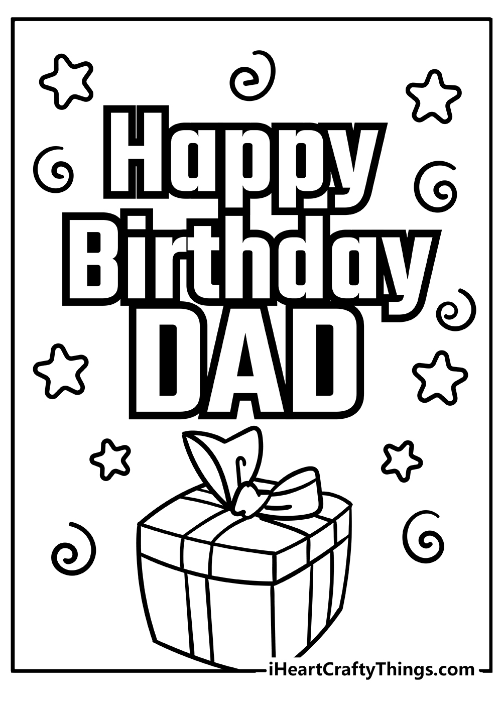 Happy Birthday Daddy Coloring Pages Free Printable Happy Birthday Daddy 