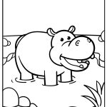 Hippo Coloring Pages free printable