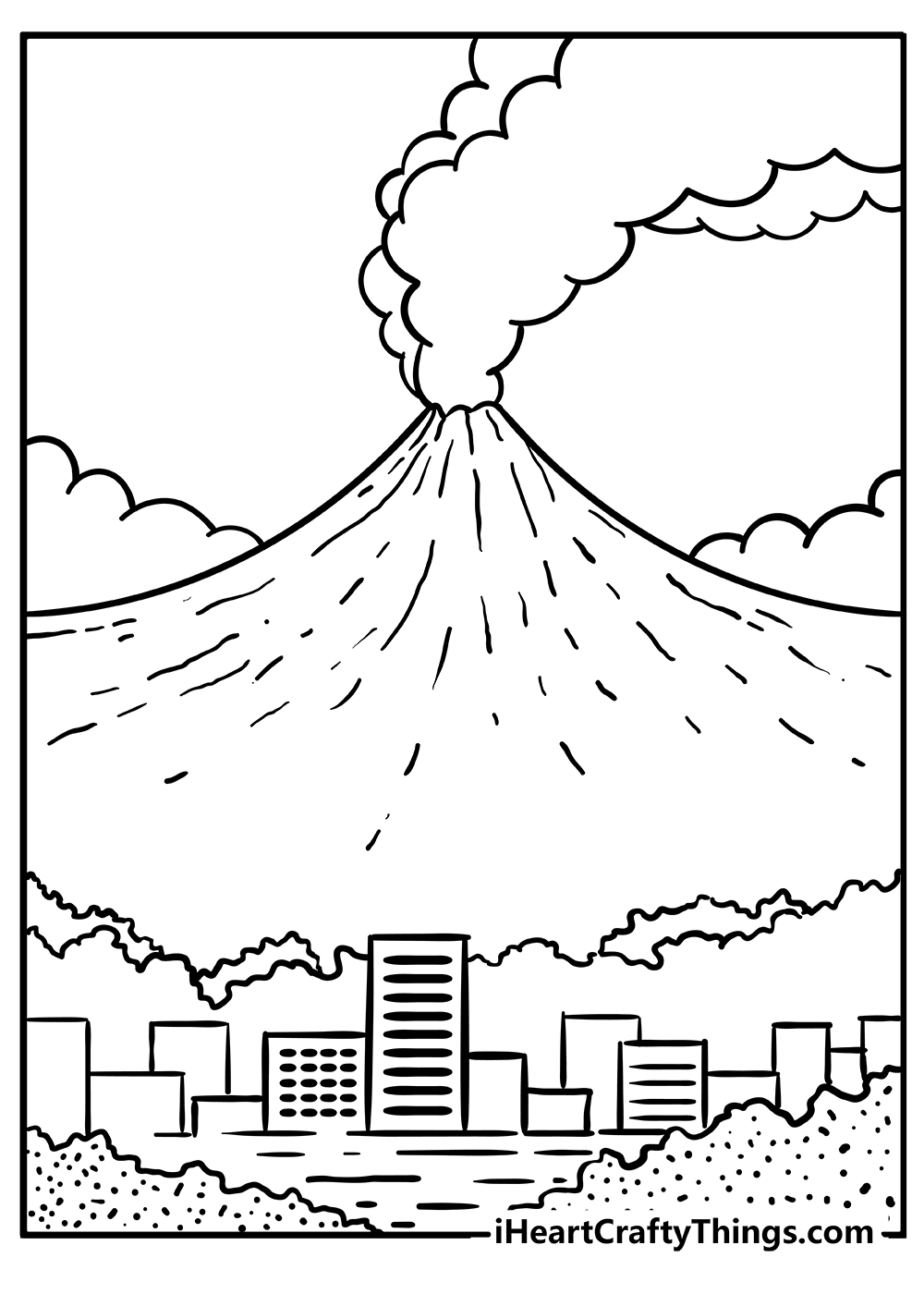 Volcano Coloring Book for adults free download 