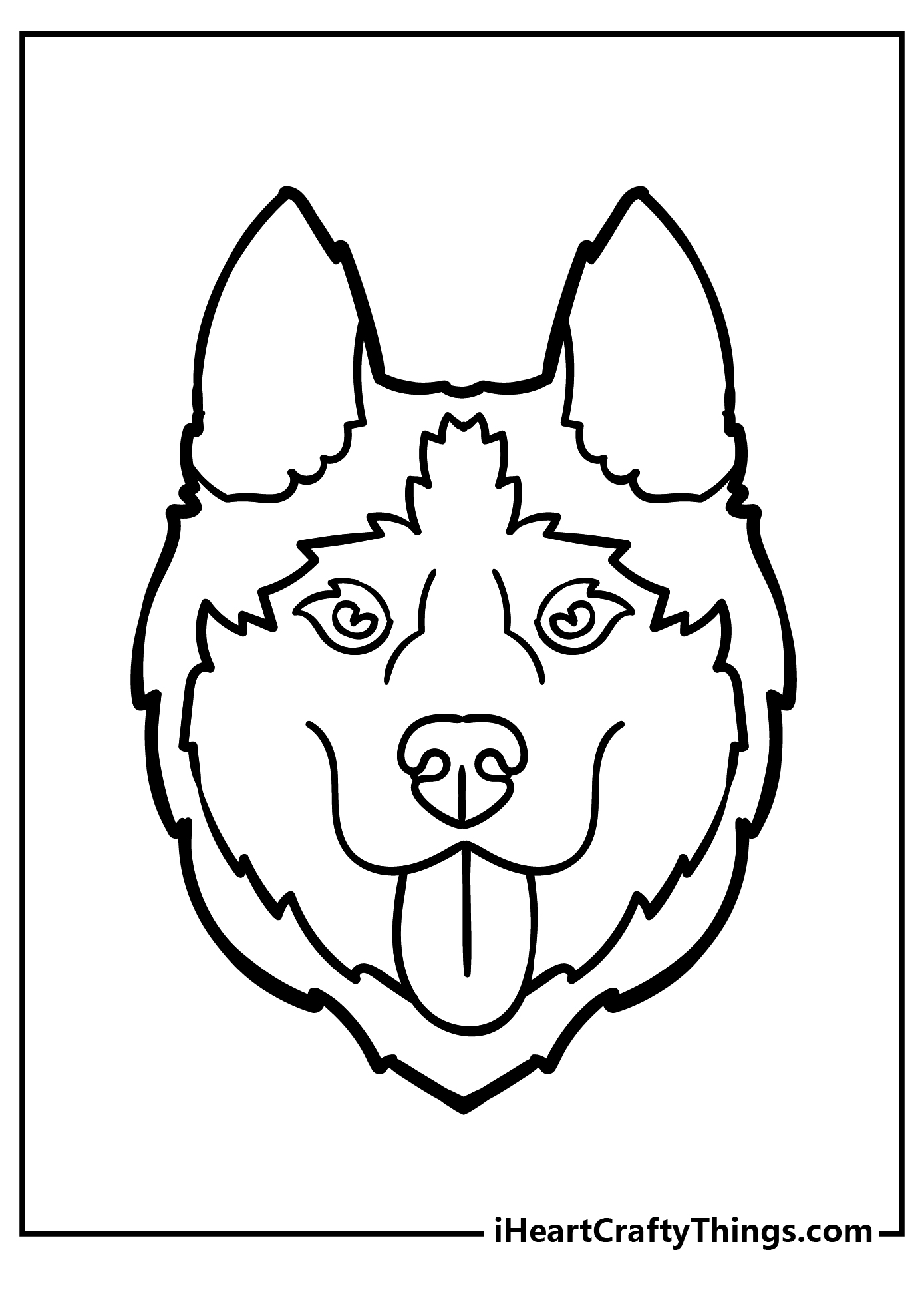 realistic husky dog coloring pages