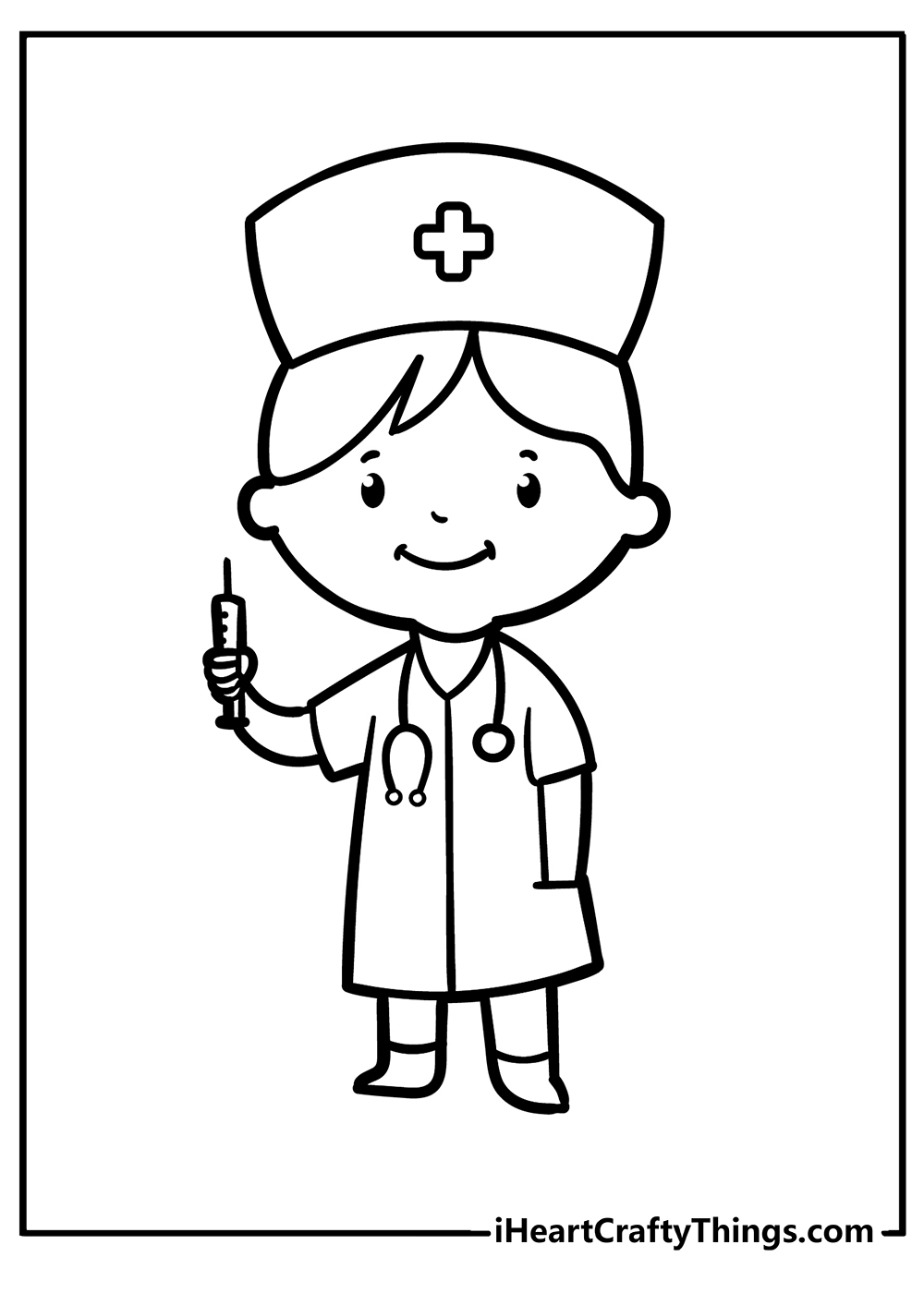 Nurse Coloring Original Sheet for children free download