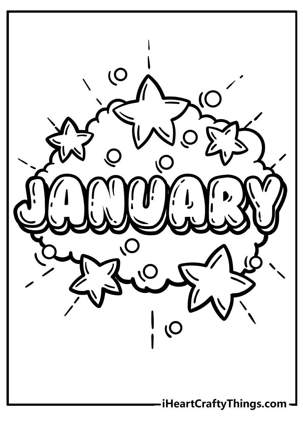 January Coloring Original Sheet for children free download