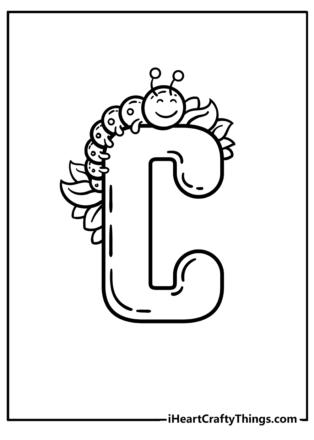 Letter C Coloring Original Sheet for children free download
