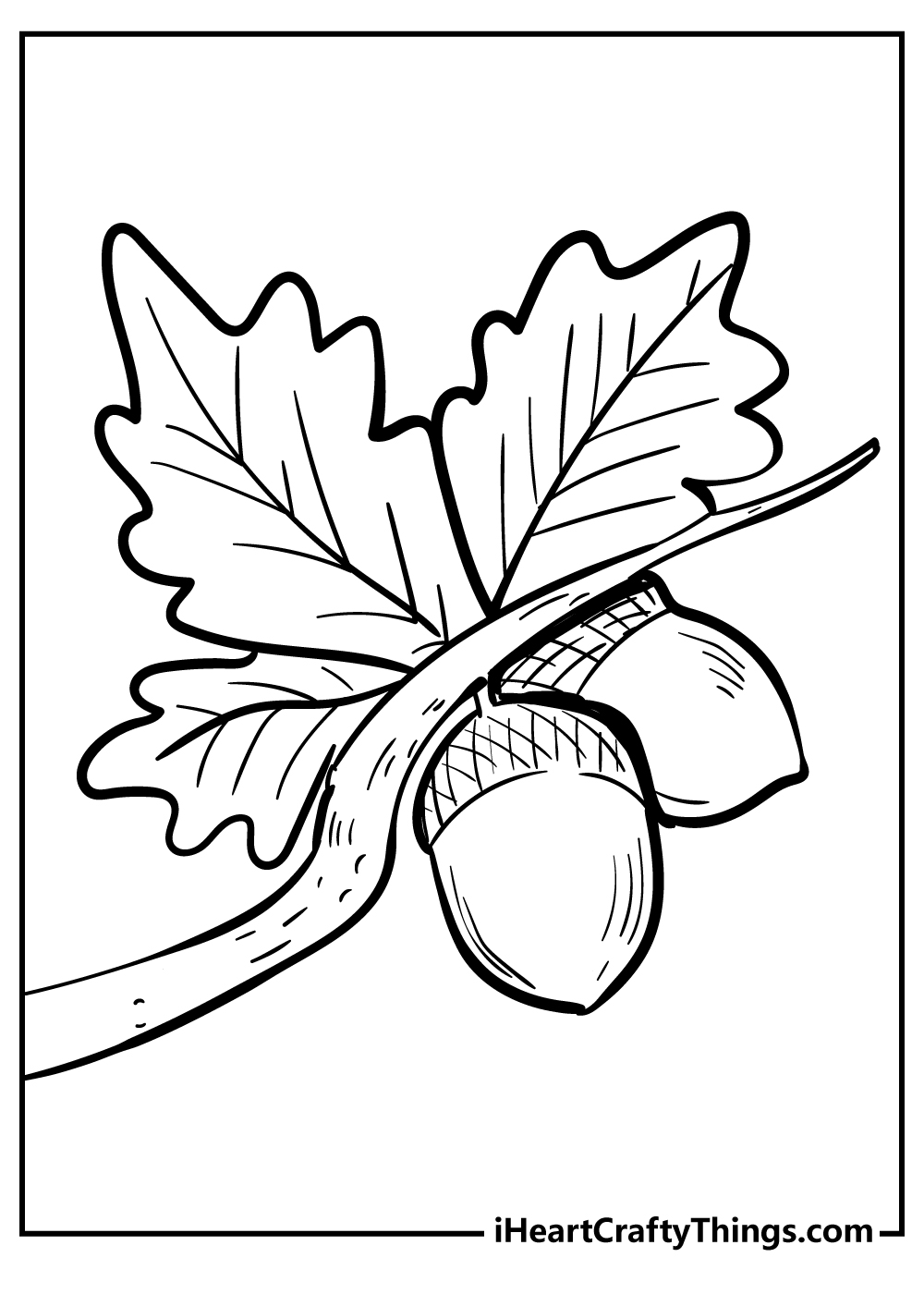 Acorn Coloring Book free printable