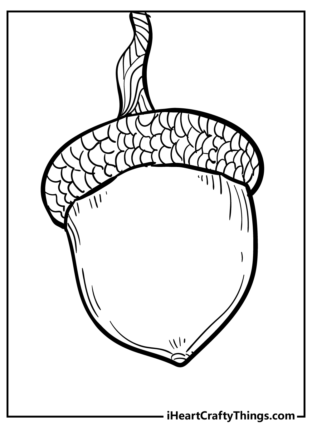 Acorn Coloring Book for kids free printable