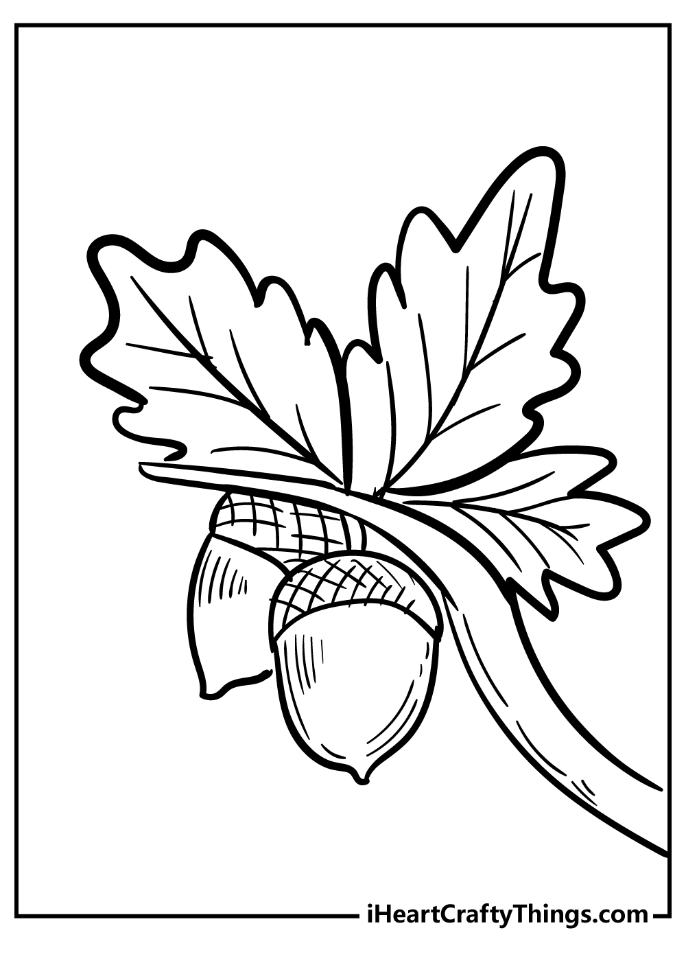 Acorn Coloring Sheet for children free download