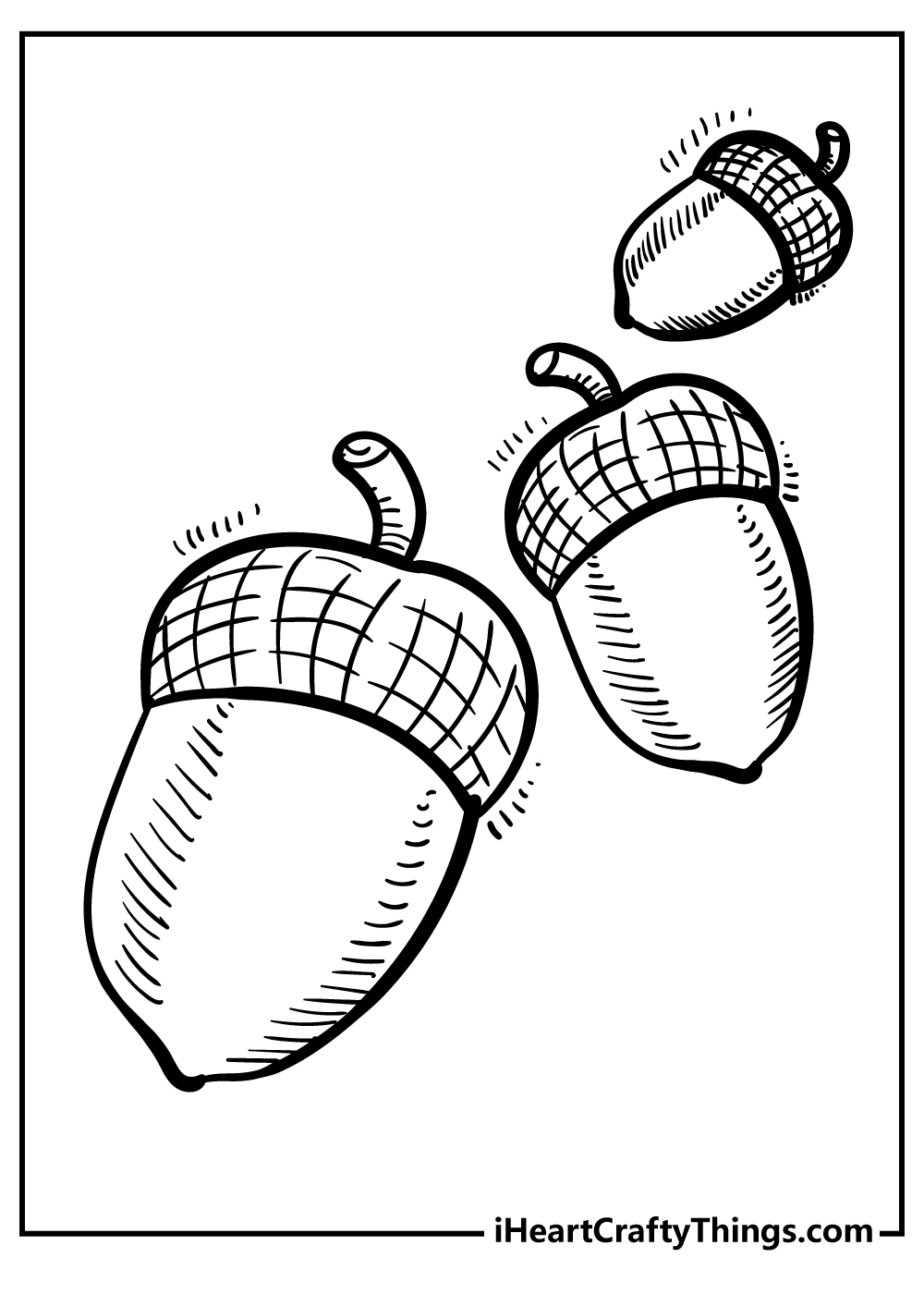 Acorn Coloring Original Sheet for children free download