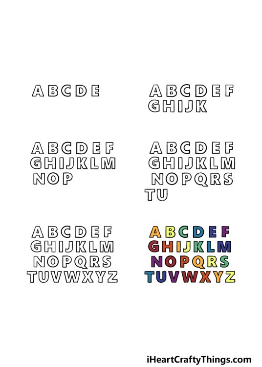 Alphabet Drawing - How To Draw The Alphabet Step By Step