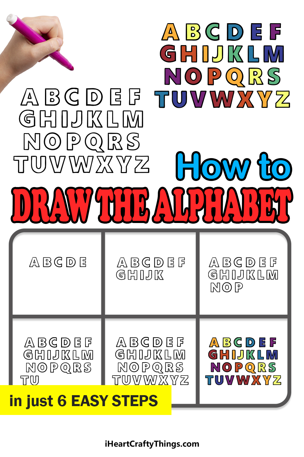 How to Draw The Alphabet in 6 easy steps