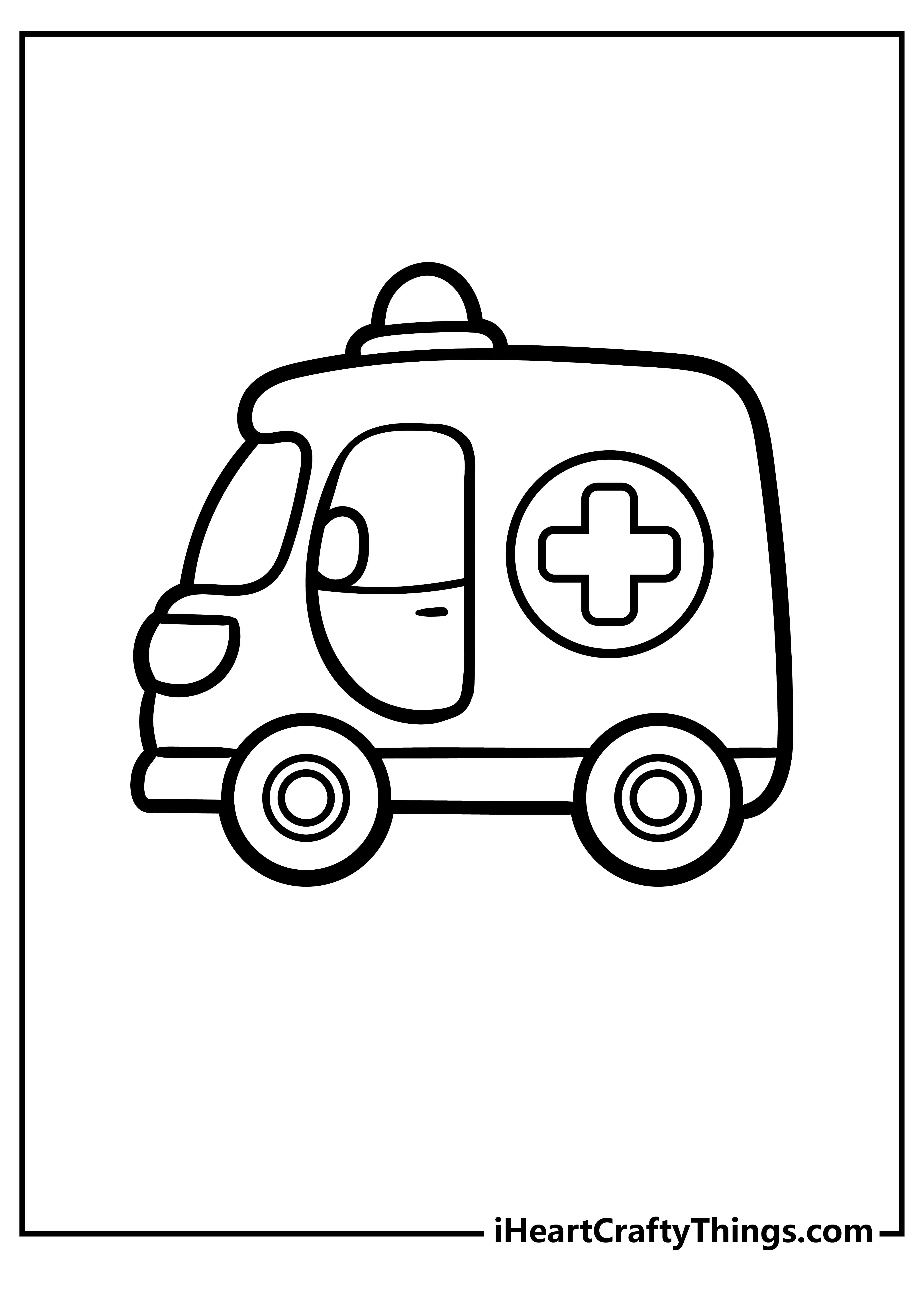 Ambulance Coloring Pages for preschoolers free printable
