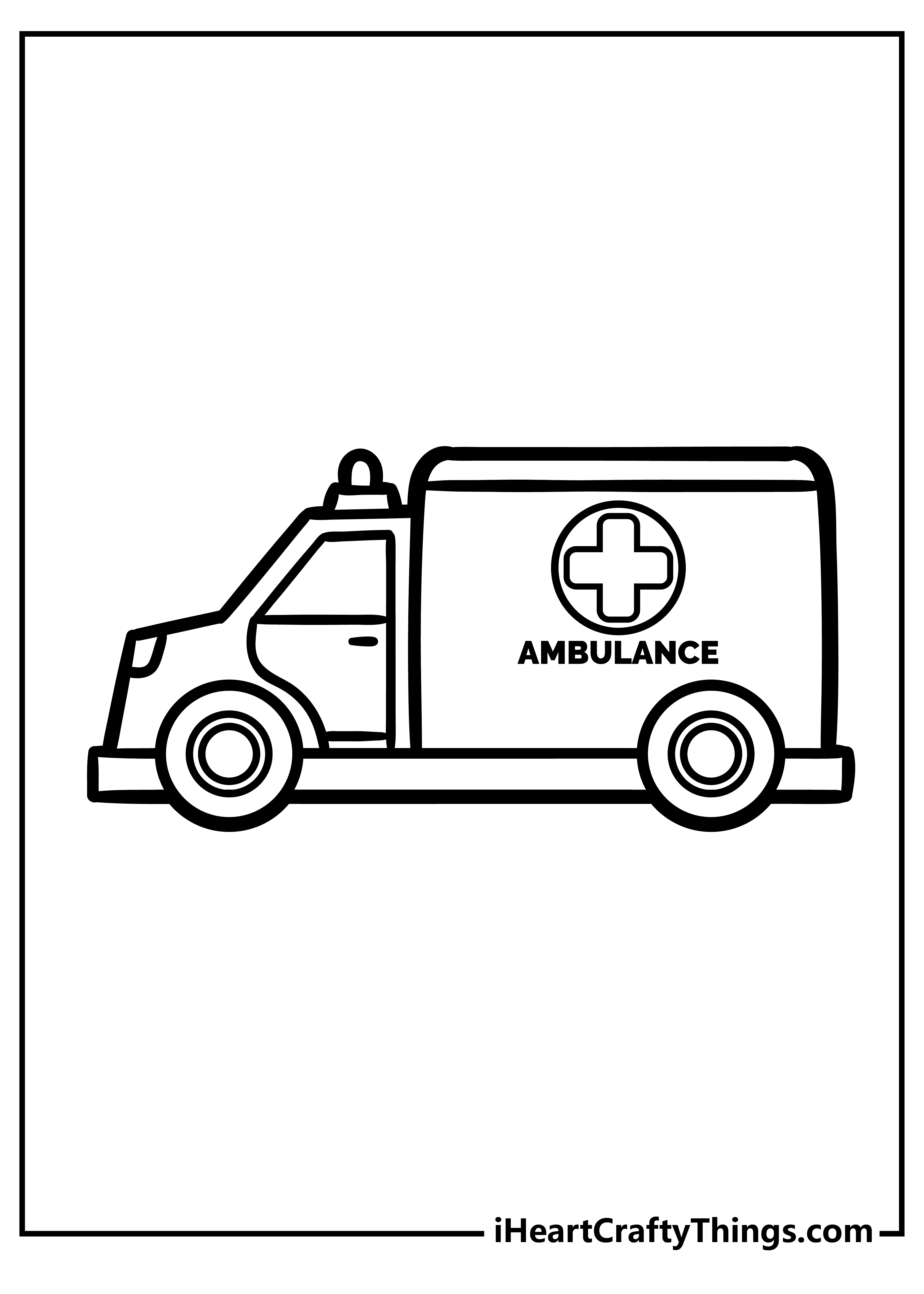 Ambulance Coloring Book free printable
