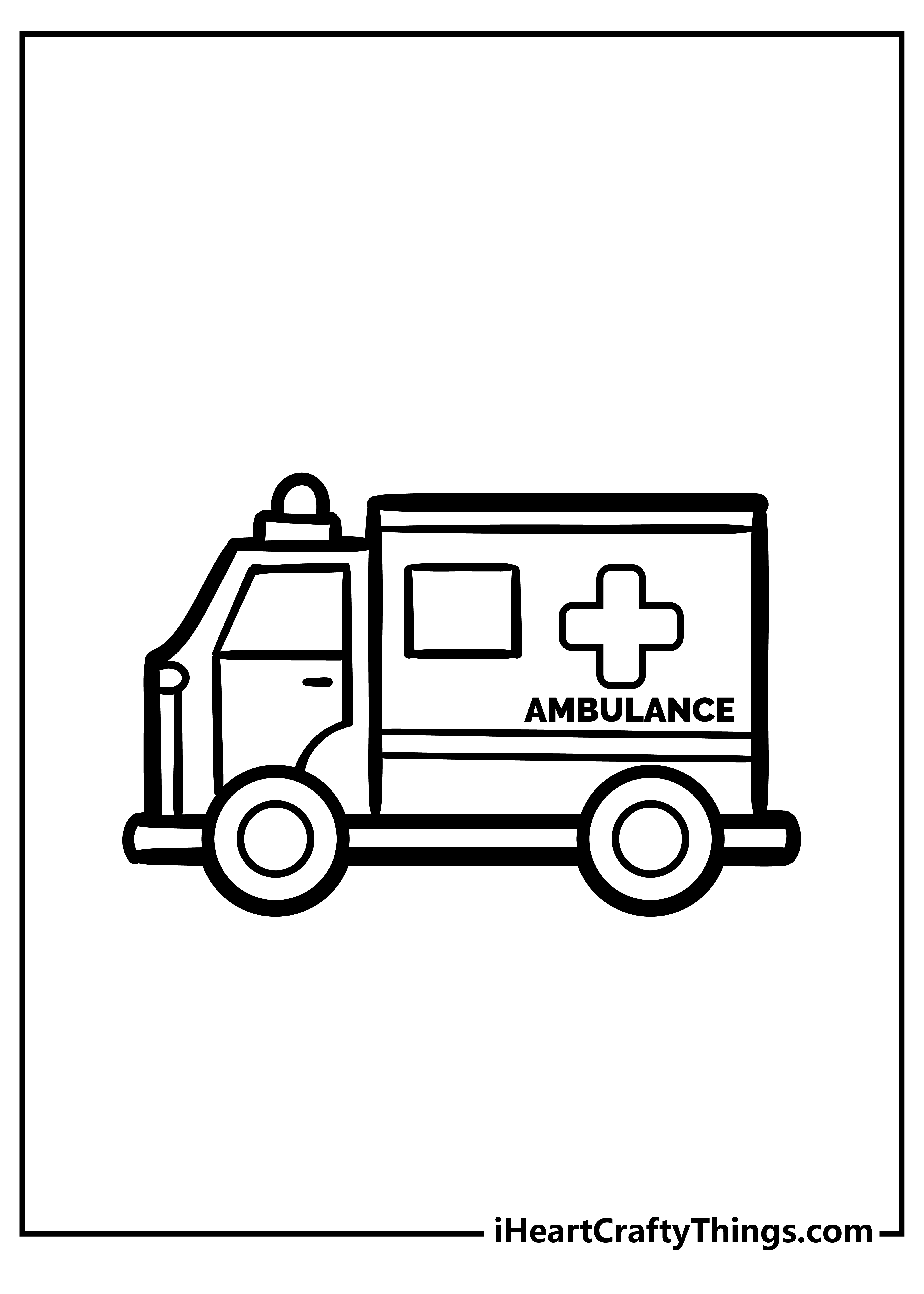 Ambulance Coloring Sheet for children free download