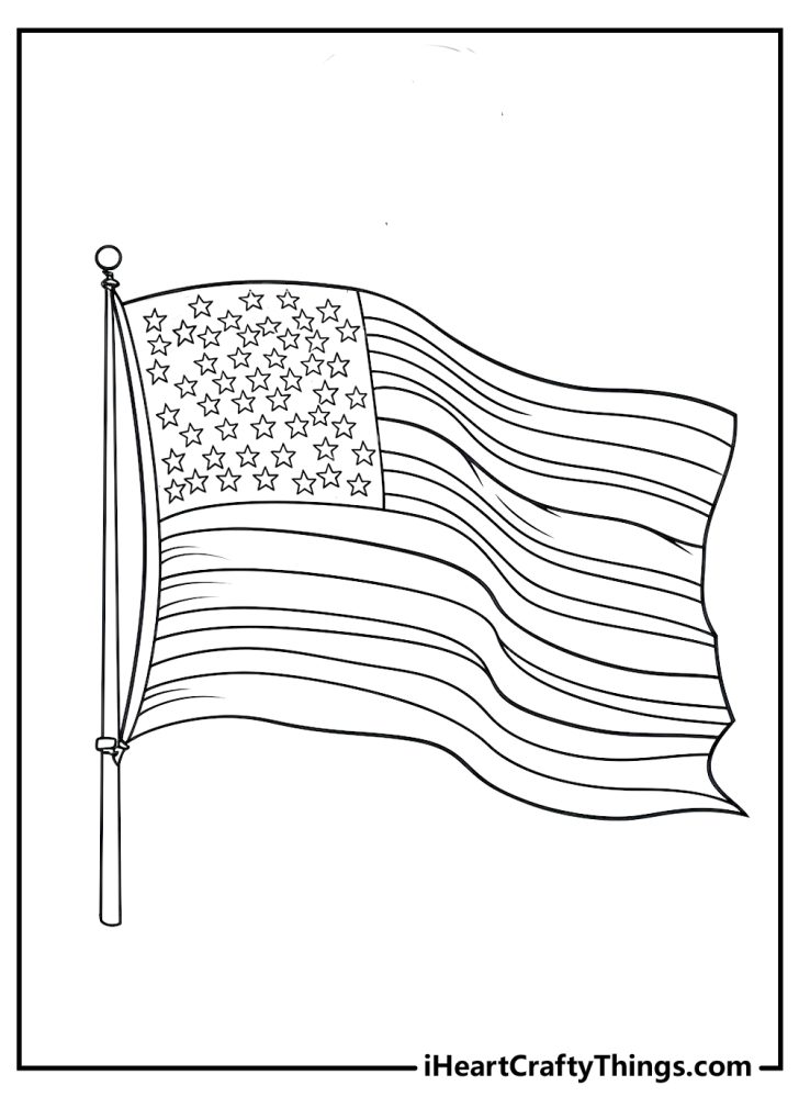 American Flag Coloring Pages (100% Free Printables)