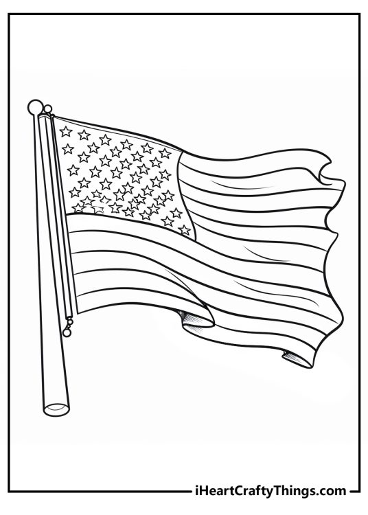 American Flag Coloring Pages (100% Free Printables)