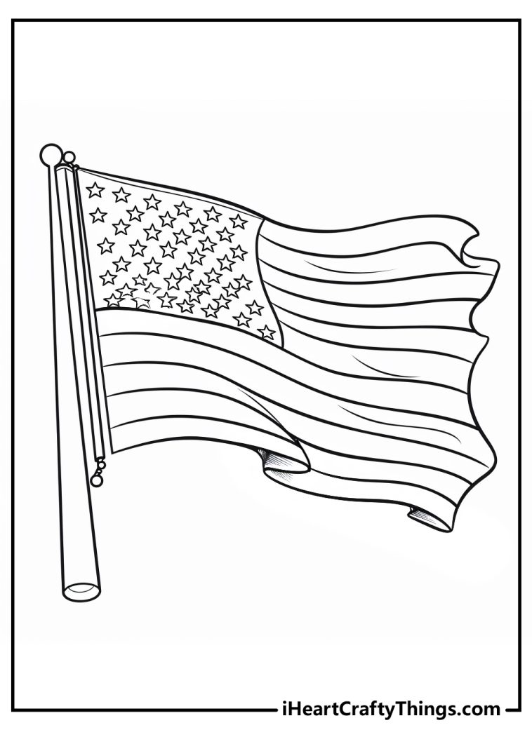 American Flag Coloring Pages (100% Free Printables)