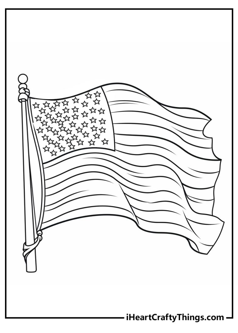 American Flag Coloring Pages (100% Free Printables)