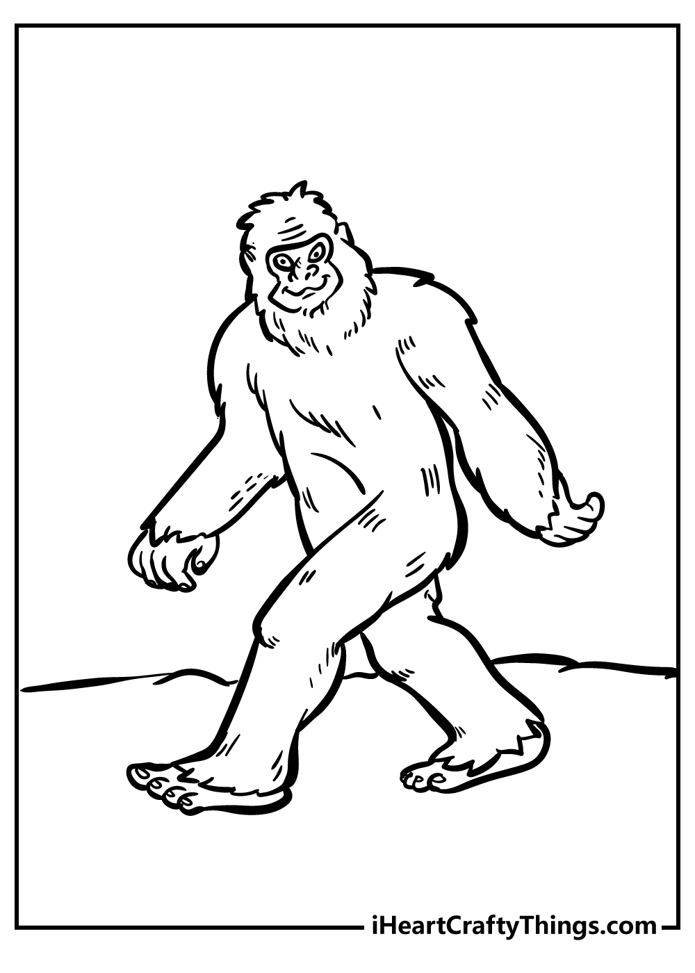 Bigfoot Coloring Book for kids free printable