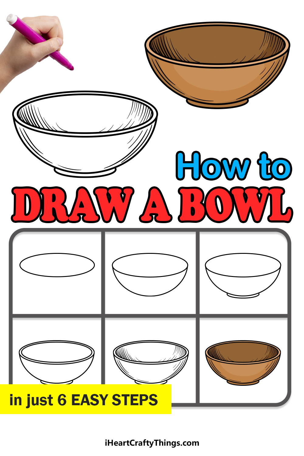 how to draw a Bowl in 6 easy steps
