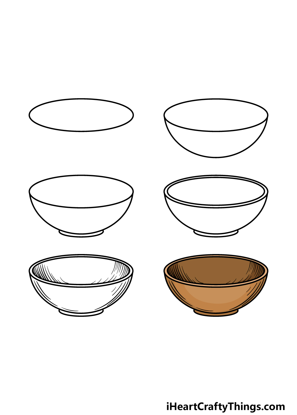 how to draw a Bowl in 6 steps