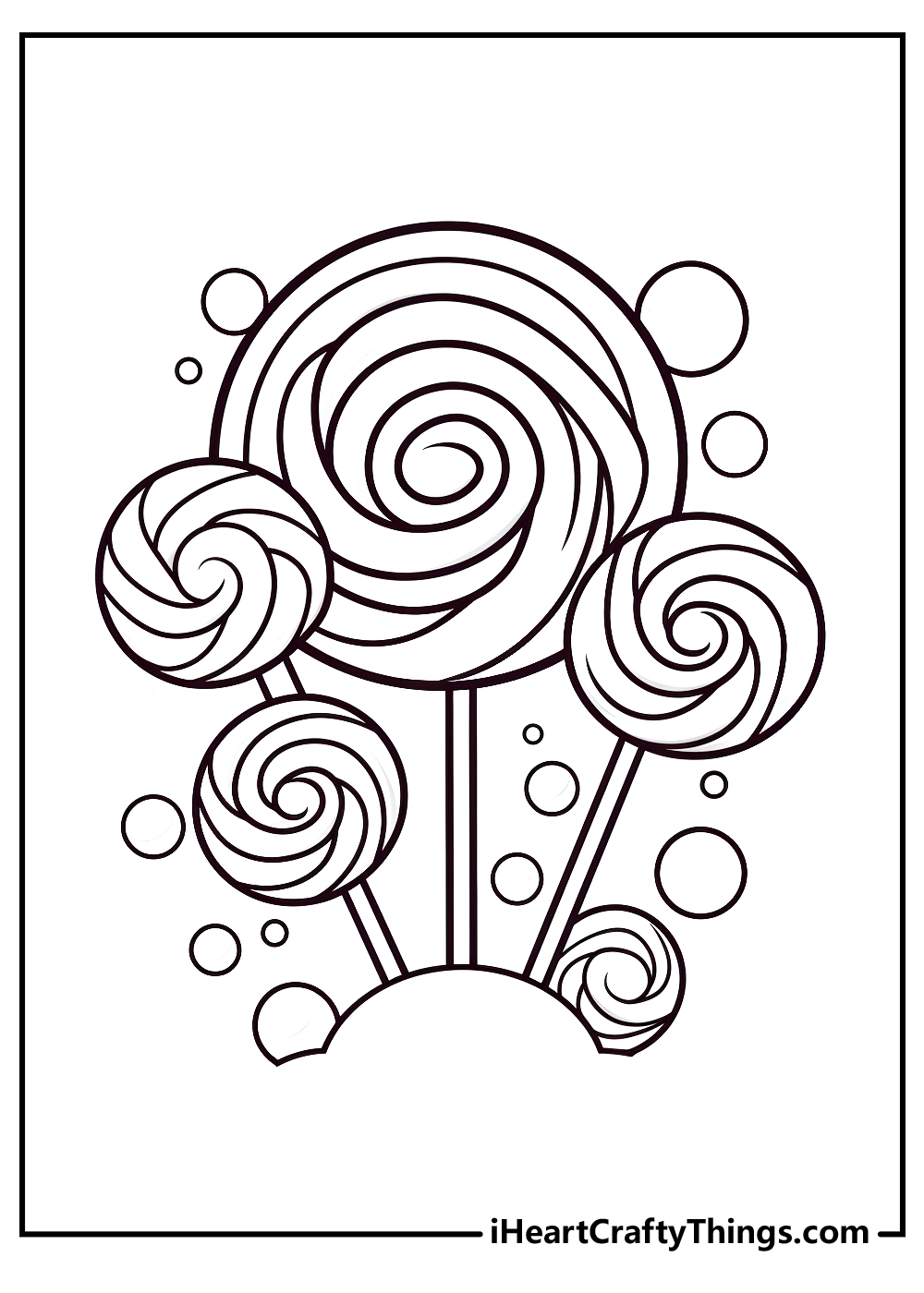 black-and-white candy coloring pages