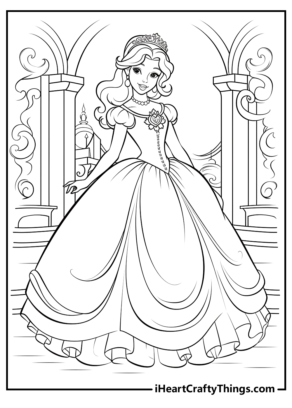 Cinderella coloring sheet free pdf download