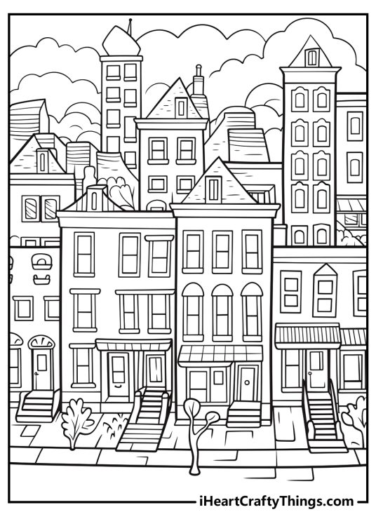 City Coloring Pages (100% Free Printables)