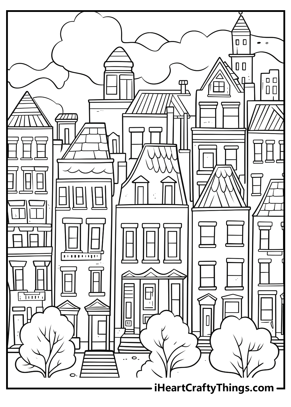 city coloring printable for kids