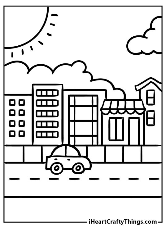 City Coloring Pages (100% Free Printables)