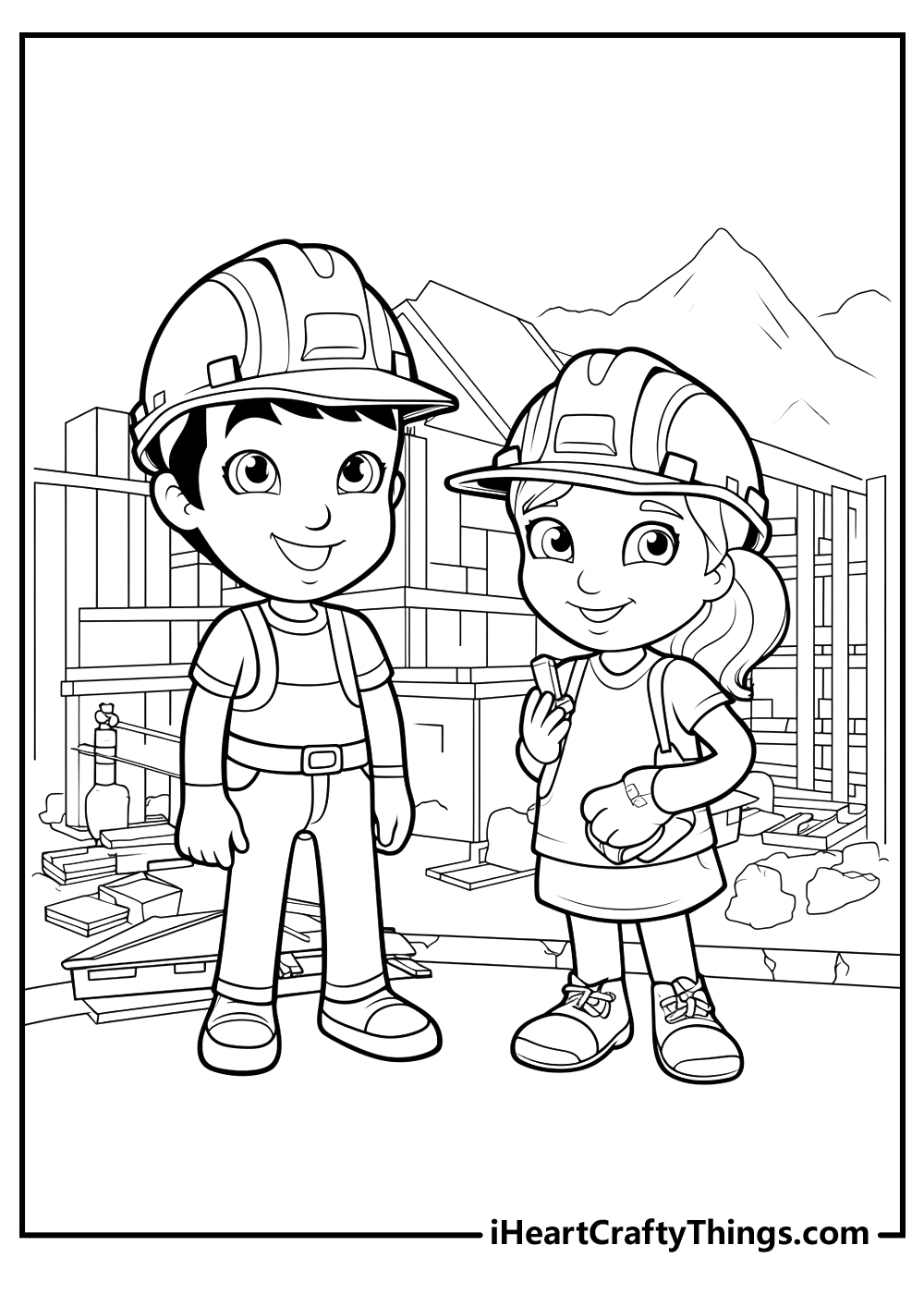 original construction coloring pages