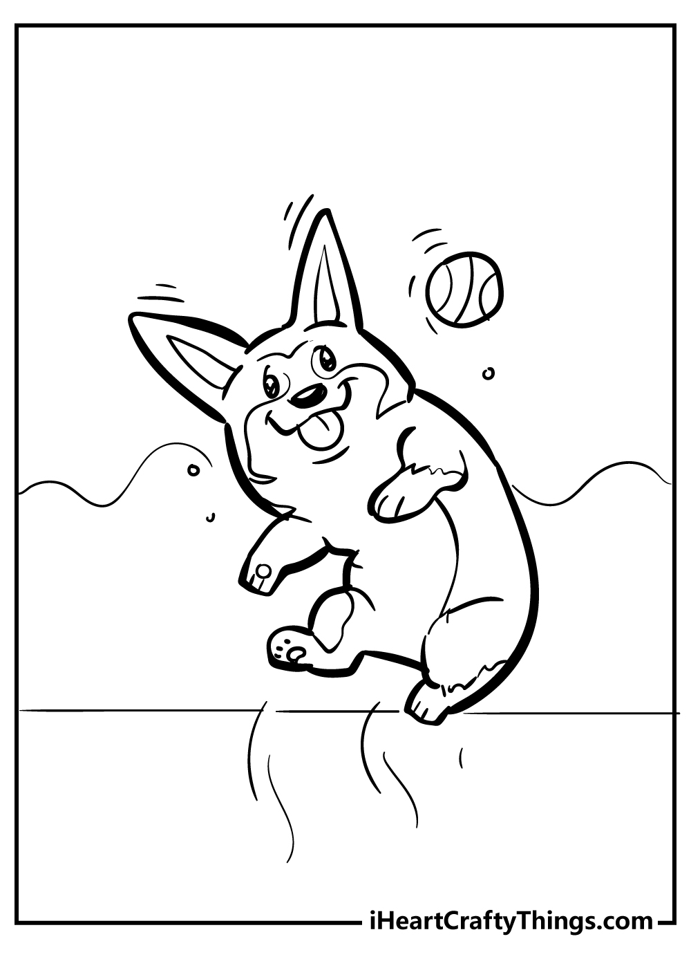 Corgi Coloring Pages for preschoolers free printable
