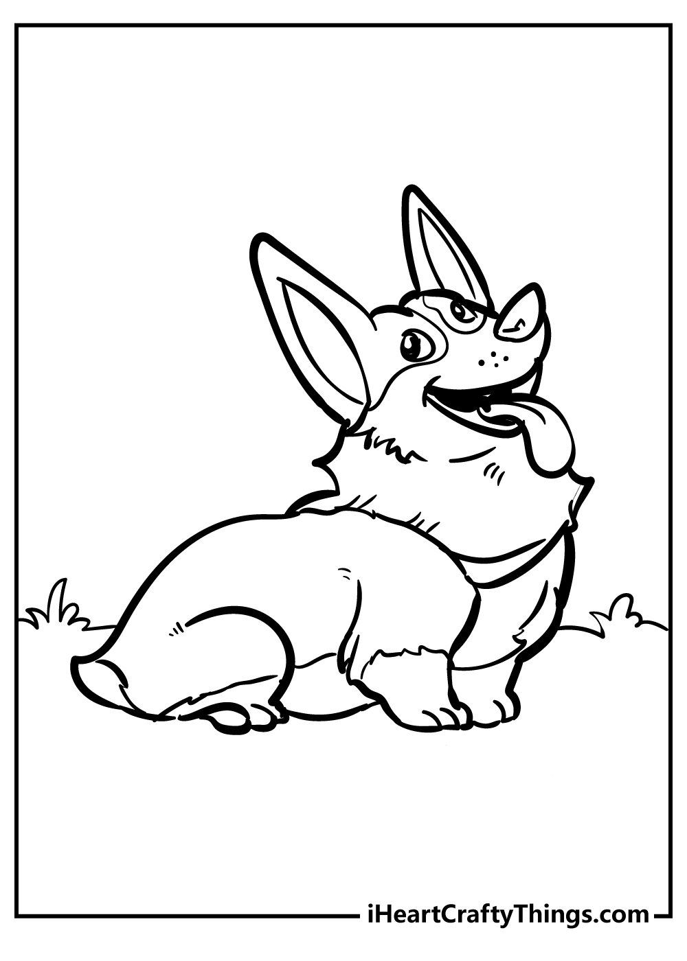 Corgi Coloring Book for kids free printable