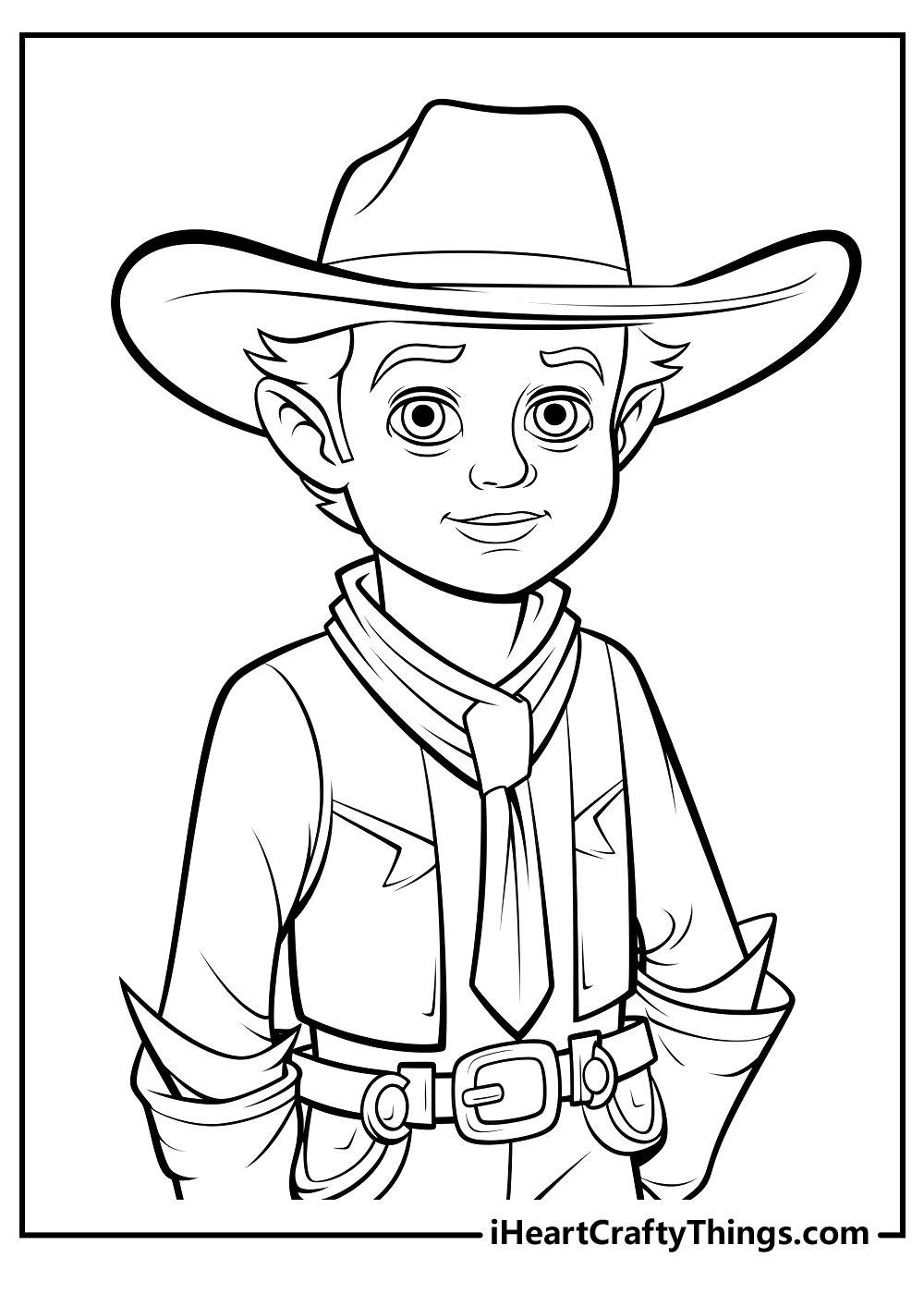 black-and-white cowboy coloring pages
