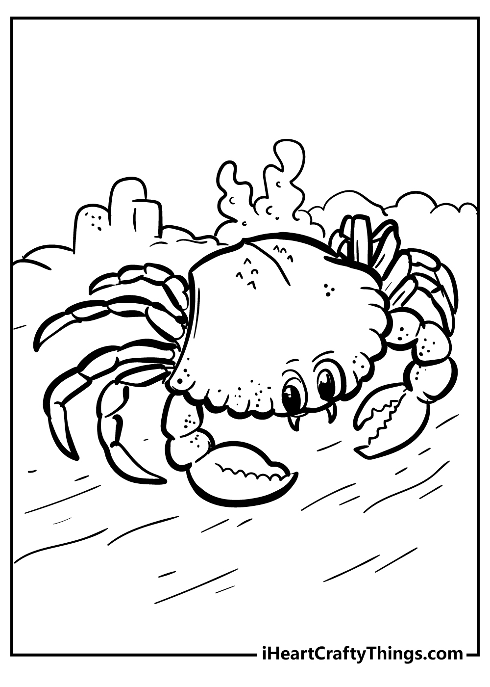Crab Coloring Book for kids free printable