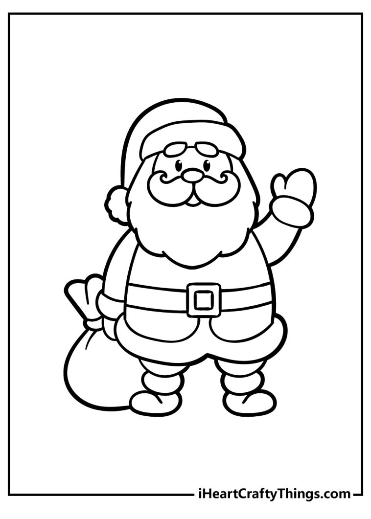 Cute Santa Christmas Coloring Pages (100% Free Printables)