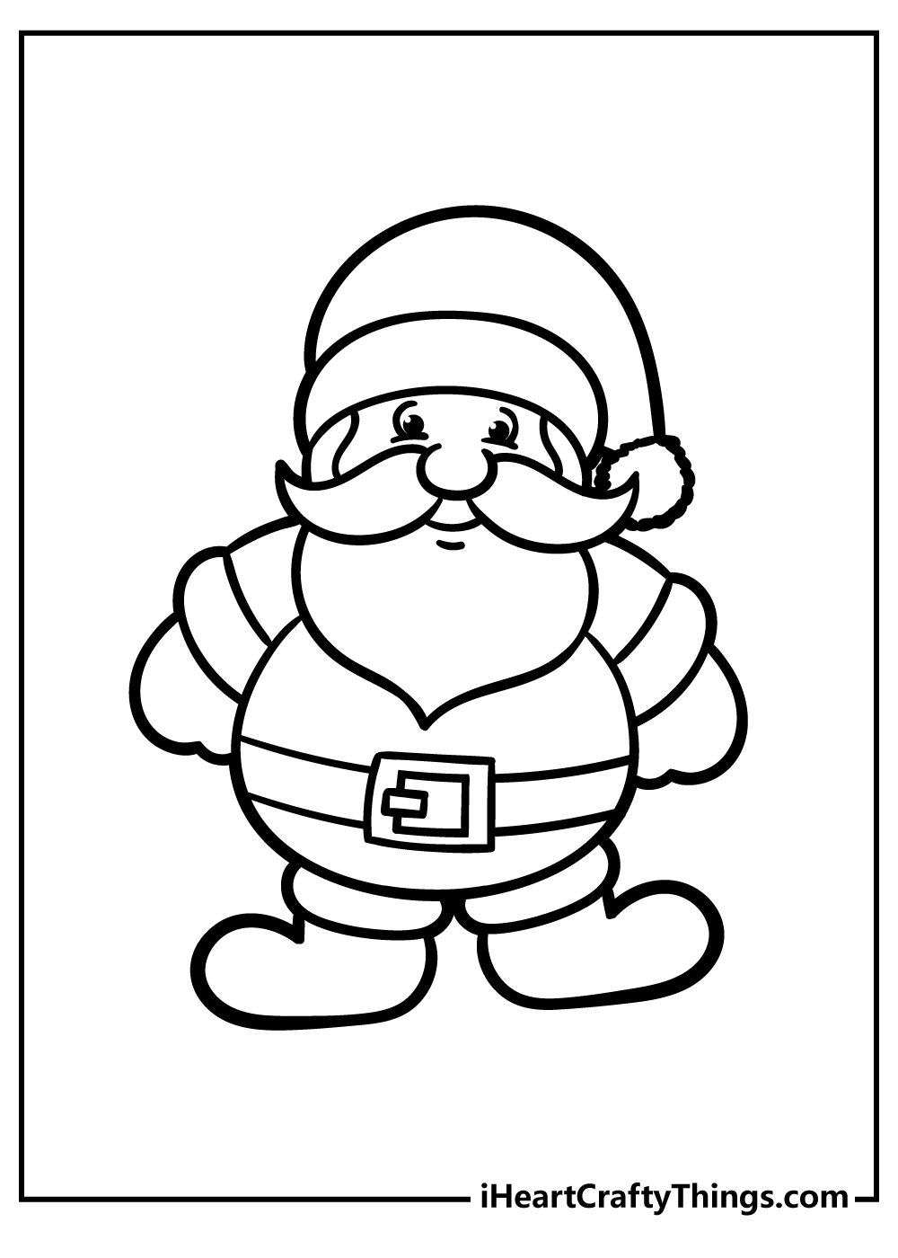Cute Santa Christmas Easy Coloring Pages