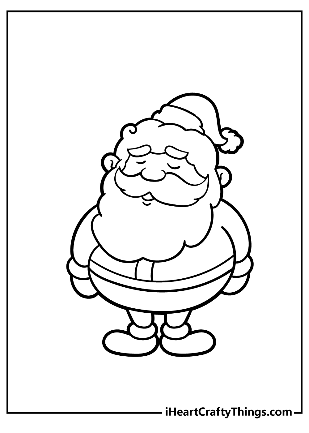 Cute Santa Christmas Coloring Pages for adults free printable