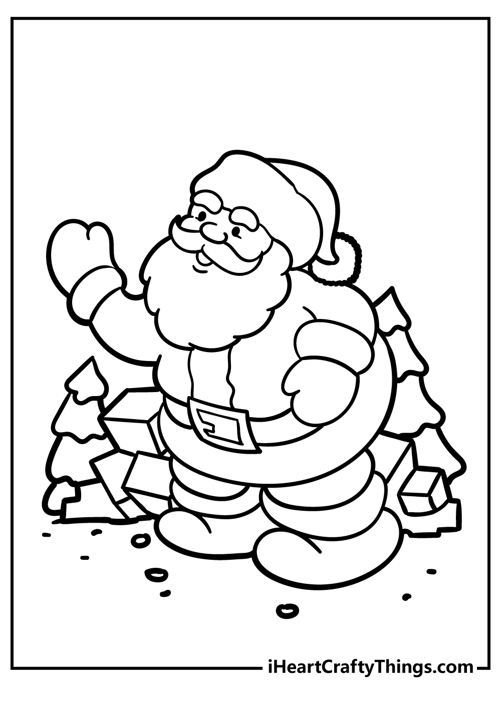Cute Santa Christmas Coloring Pages free pdf download