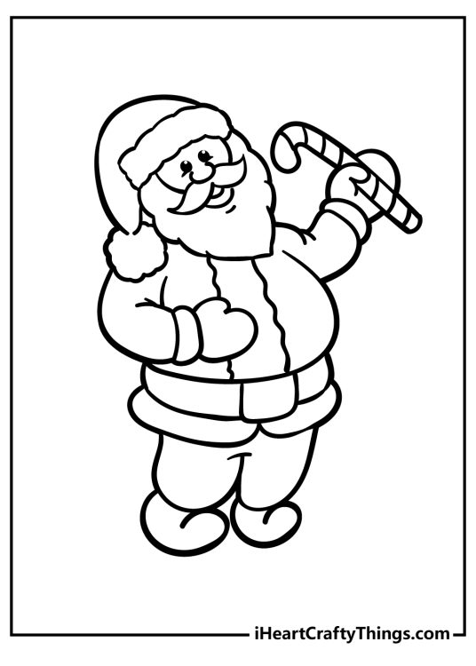 Cute Santa Christmas Coloring Book for kids free printable