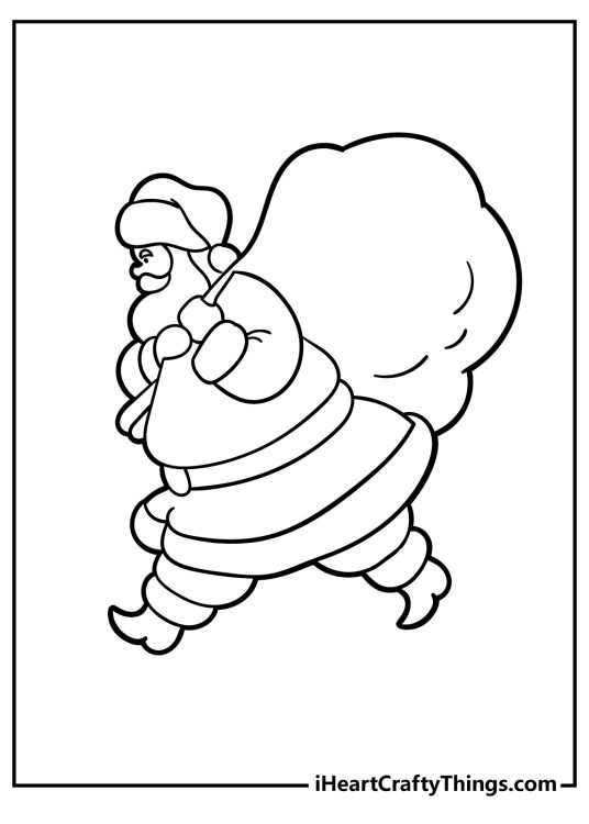 Cute Santa Christmas Coloring Sheet for children free download