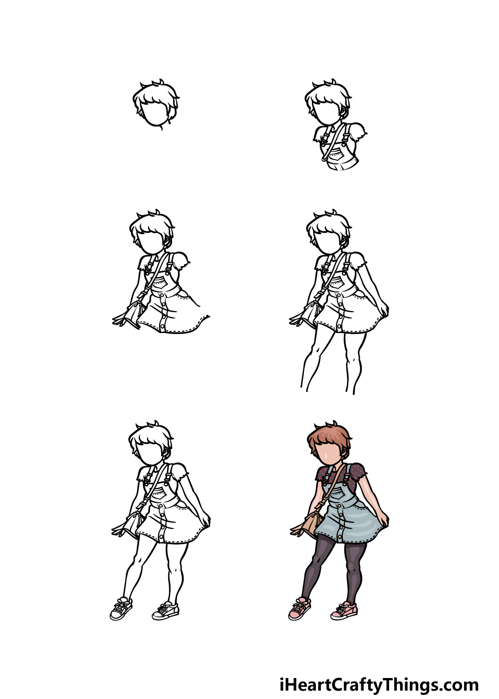 how to draw a Cute Outfit in 6 steps