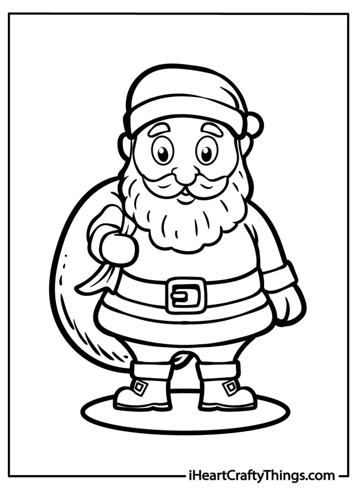 Cute Santa Christmas Coloring Pages (100% Free Printables)