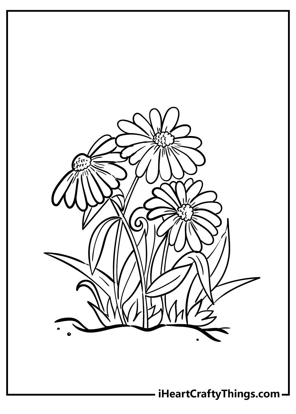 Daisy Coloring Pages for preschoolers free printable