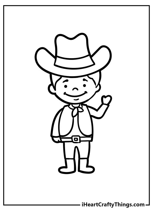 Cowboy Coloring Pages (100% Free Printables)