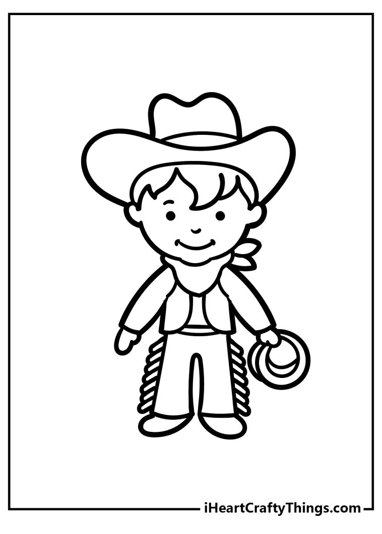 Cowboy Coloring Pages (100% Free Printables)