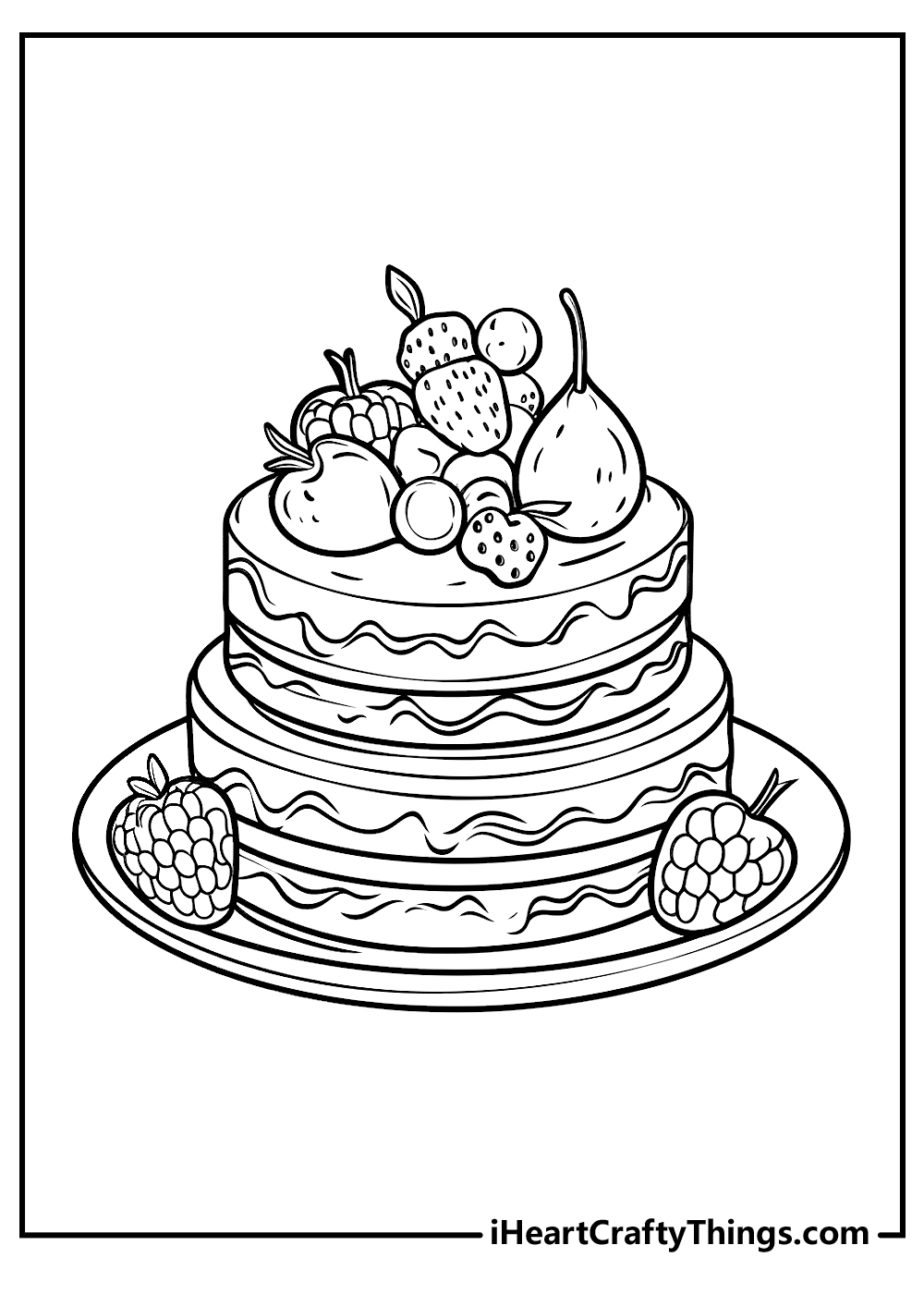 black-and-white dessert coloring pages