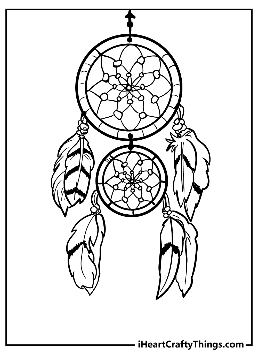 Dream Catcher Coloring Pages for preschoolers free printable