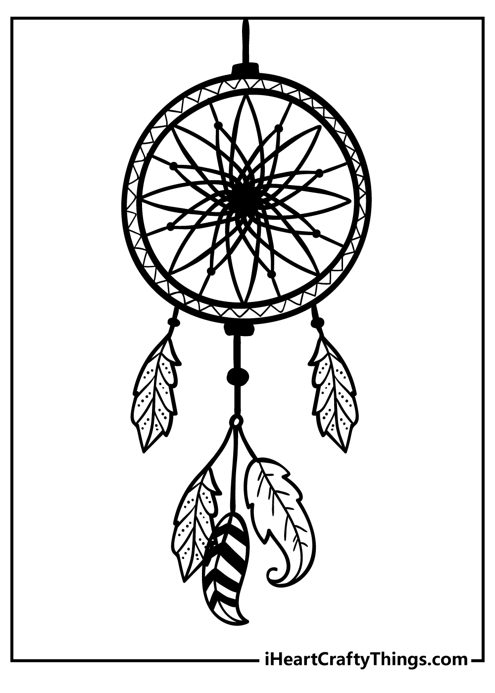 Dream Catcher Coloring Book for kids free printable