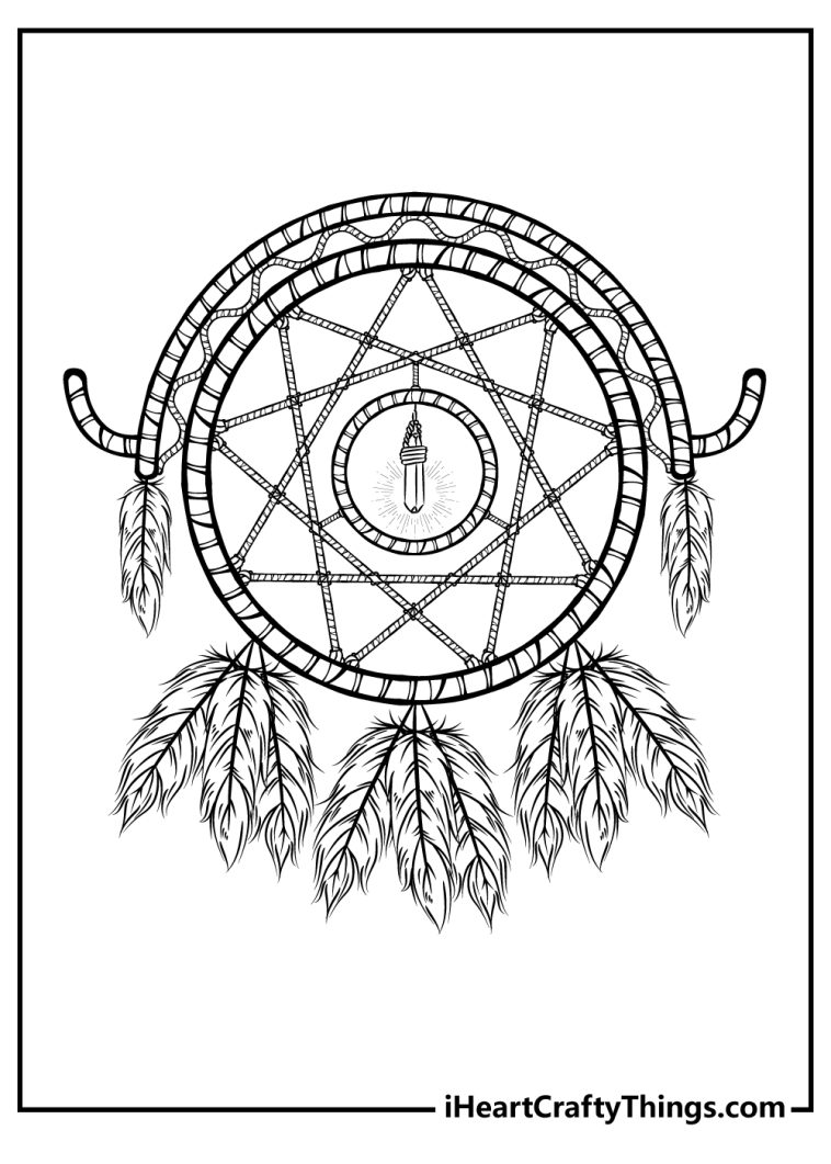 Easy Dream Catcher Coloring Pages